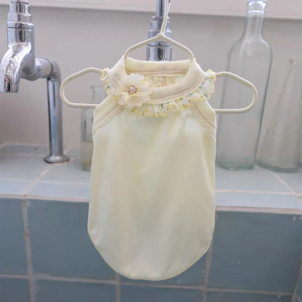 Camiseta verano algodón para perros pequeños y medianos, falda floral - imagen 2