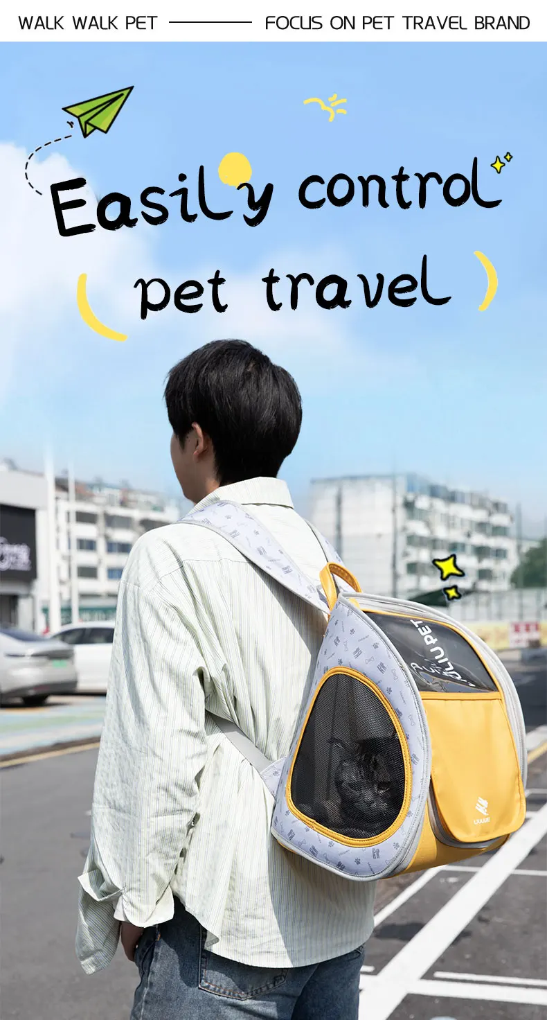 Mochila de viaje transpirable y elegante para gatos