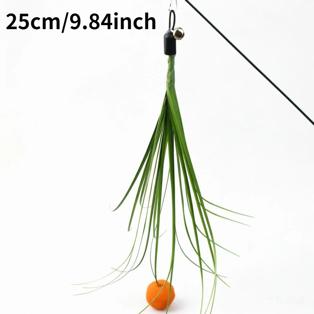 Juguete interactivo para gatos con borla de hierba artificial - imagen 2