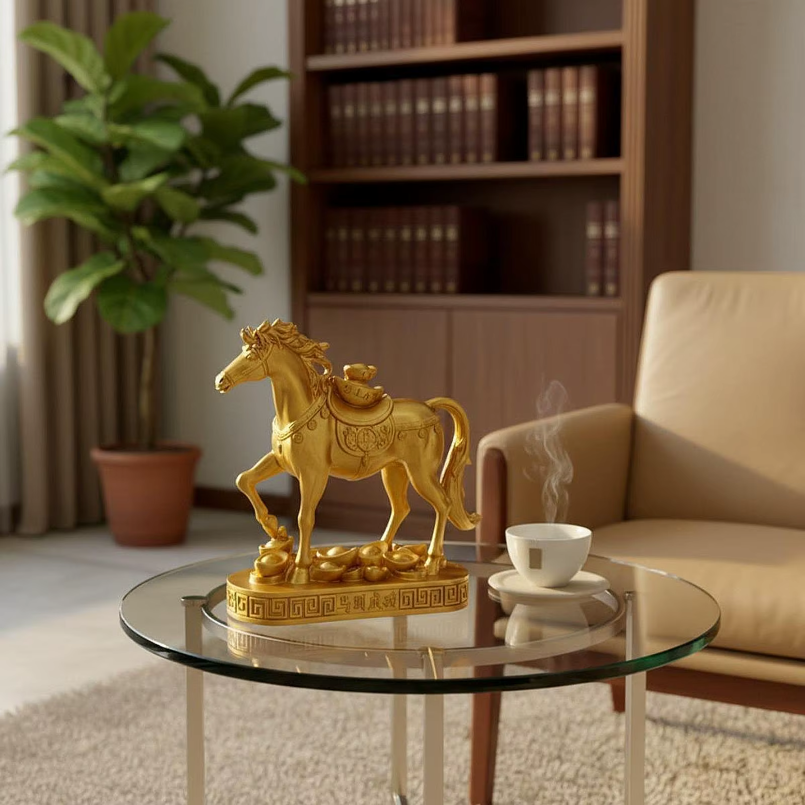 Estatua decorativa de caballo en resina – Adorno para estantería y repisa - imagen 4