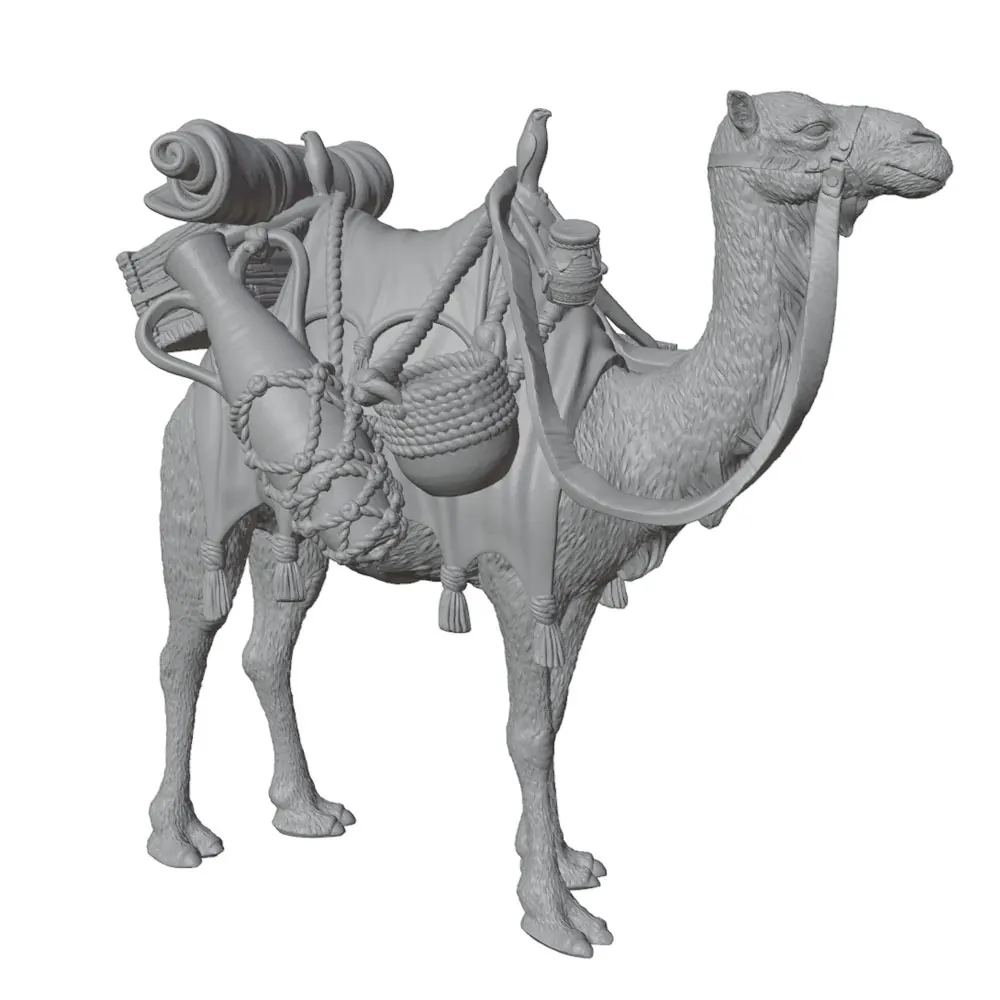 Figura de camello impresa en 3D – Adorno sin pintar para escritorio