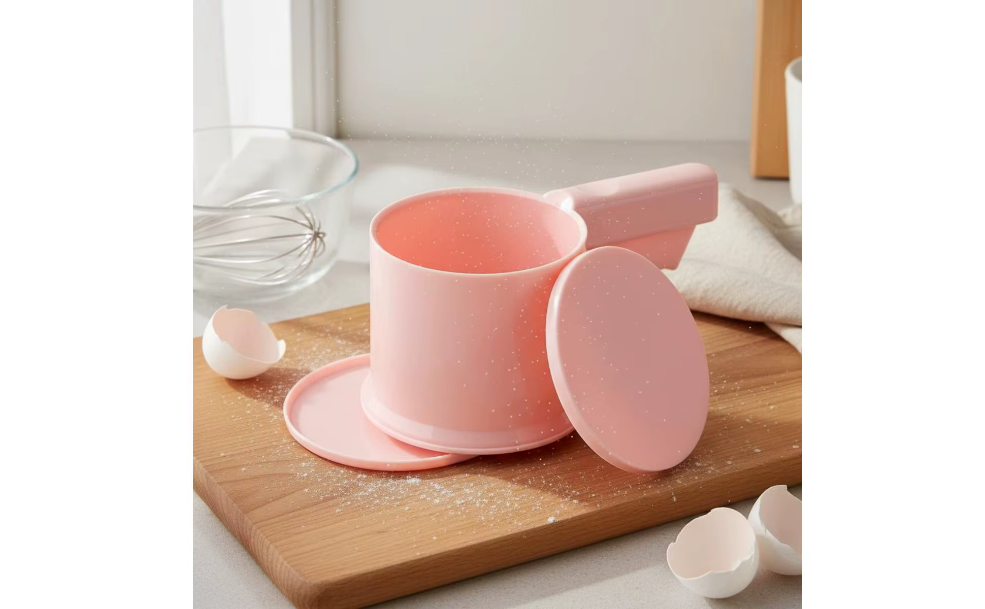 Detalle de la malla fina y el mango ergonómico del tamizador