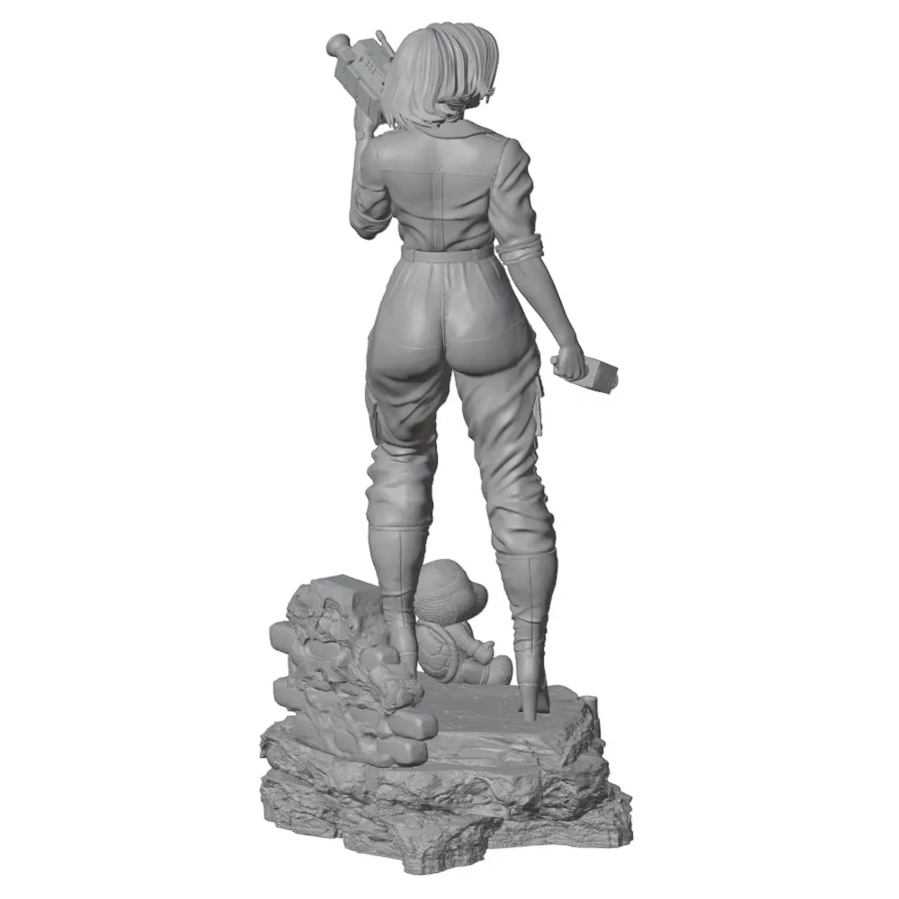 Kit modelo resina 1/24 – Figurna femenina gris, DIY sin montar - imagen 2