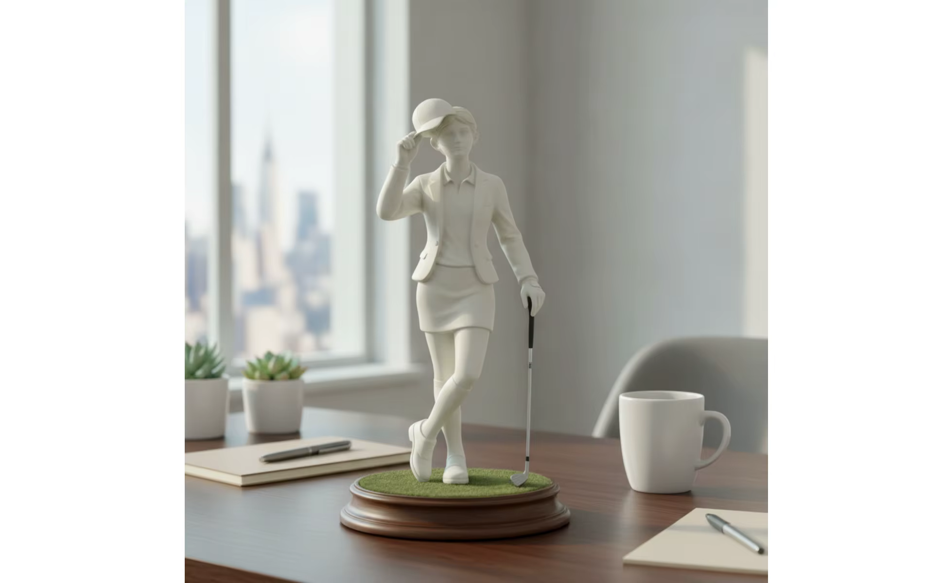 Golfer Statue with Base Refined Golfer Statue Golf Figurine Classic Decorative Piece Premium for Golfers, Office, Bookshelf