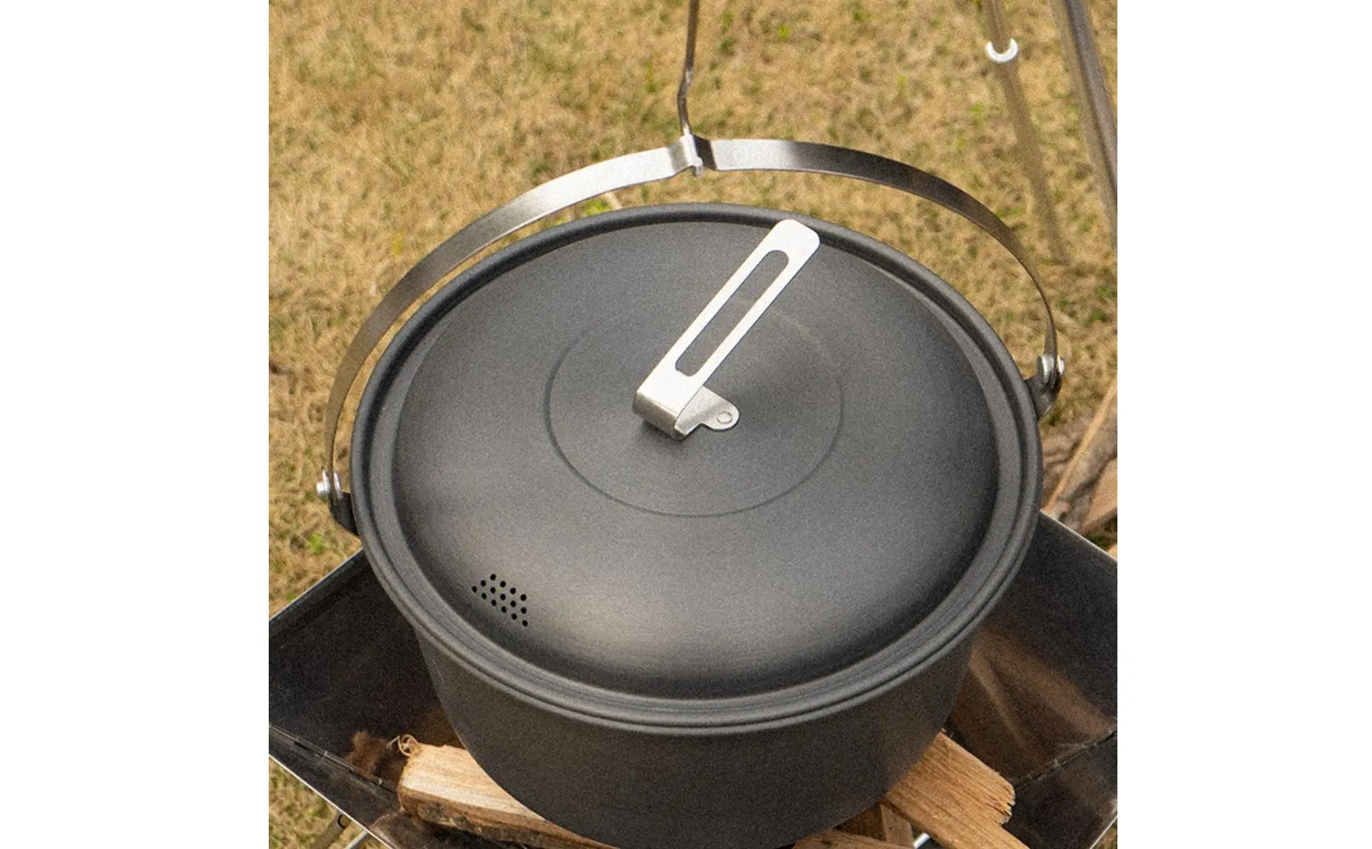 Olla colgante de acero inoxidable y aluminio