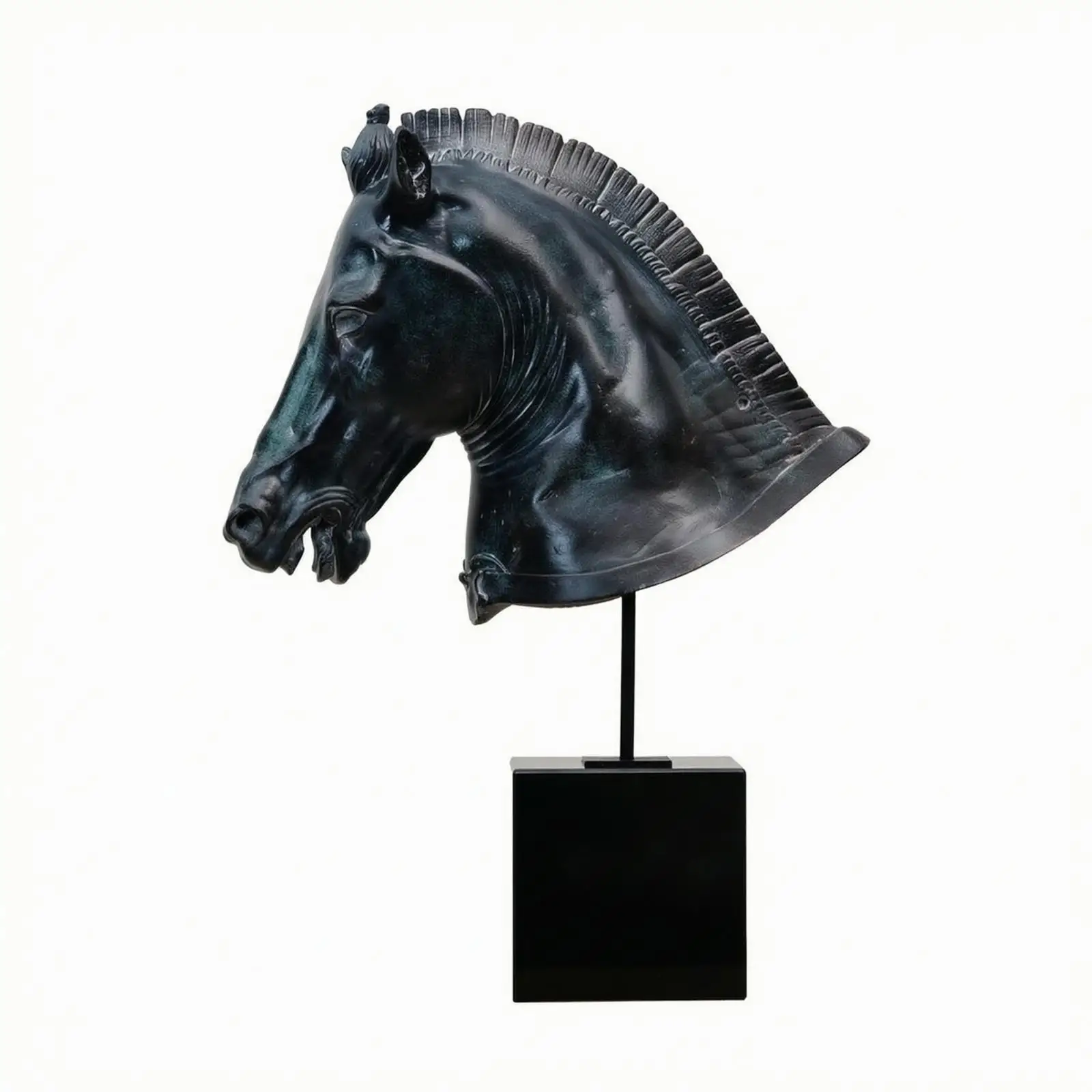 Estatua cabeza caballo estilo antiguo para entrada - imagen 4