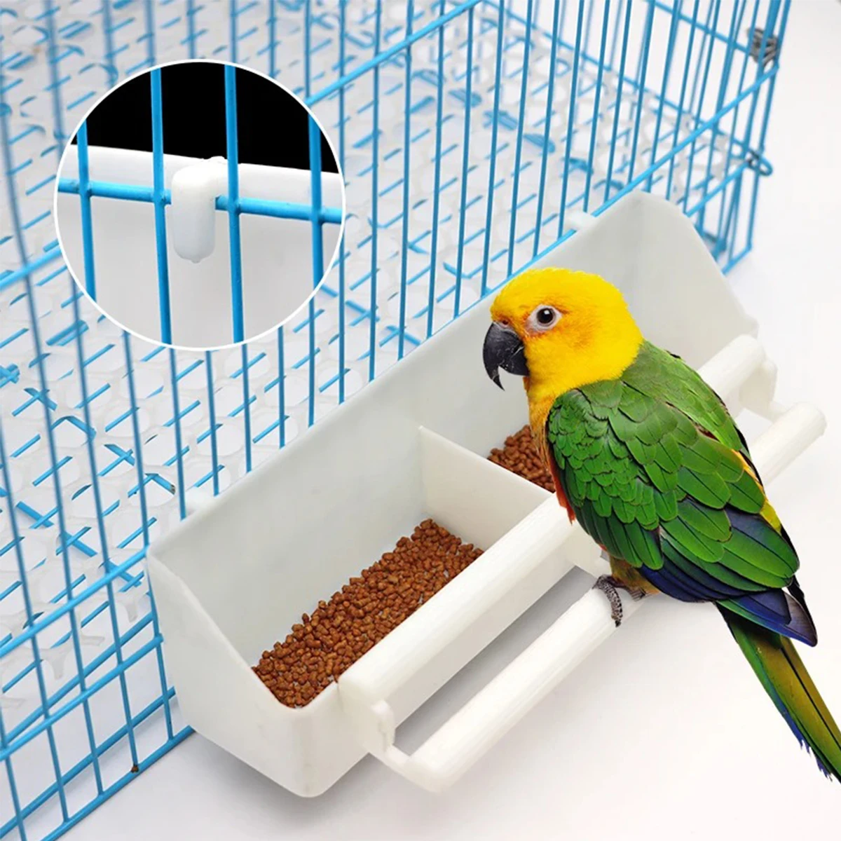 Comedero para Pájaros, plato de alimentación y rejilla