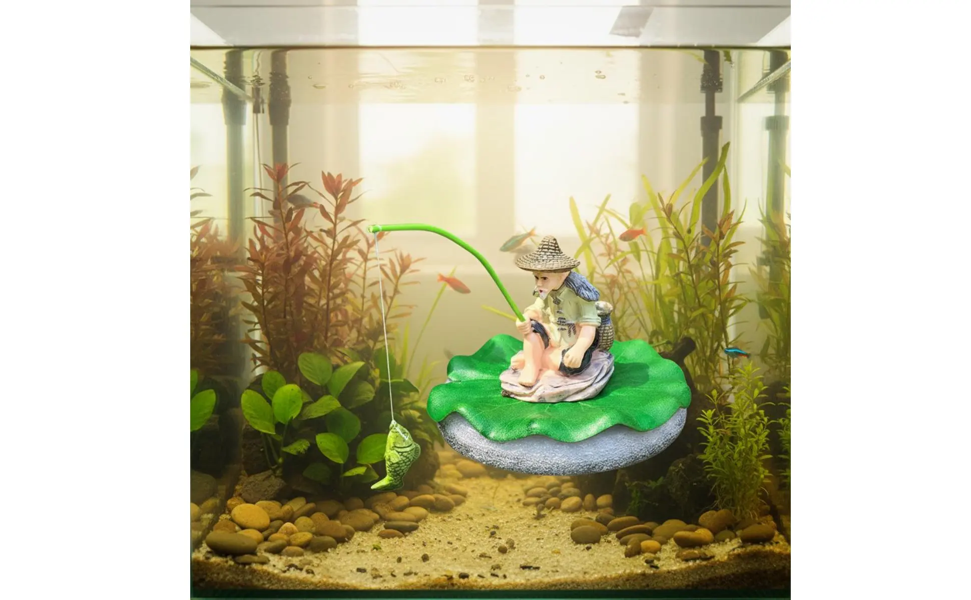 Figura flotante en fuente de escritorio