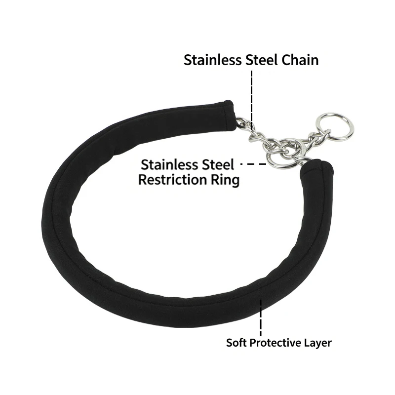 Collar de adiestramiento para perros con anilla en P y funda