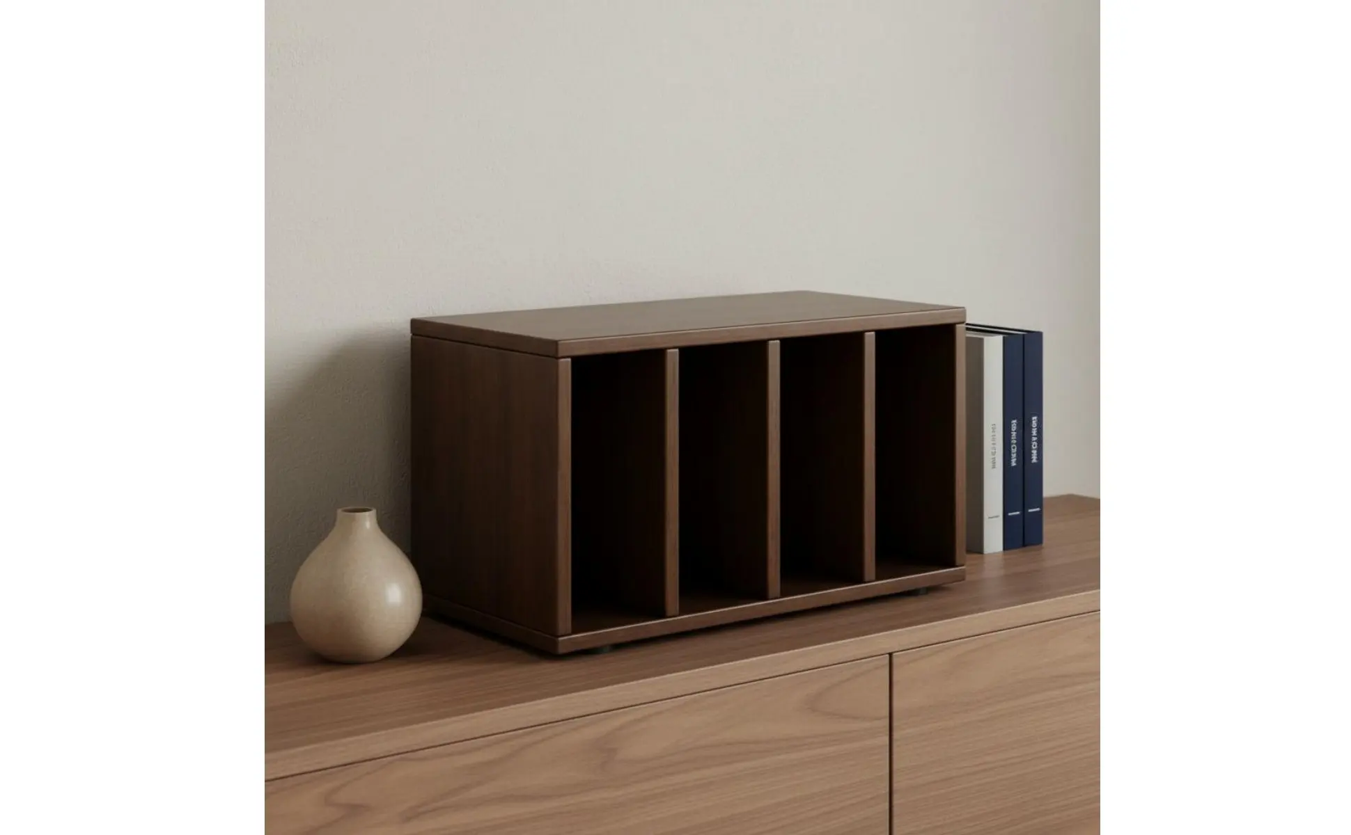 Mueble multifuncional de roble americano con diseño modular