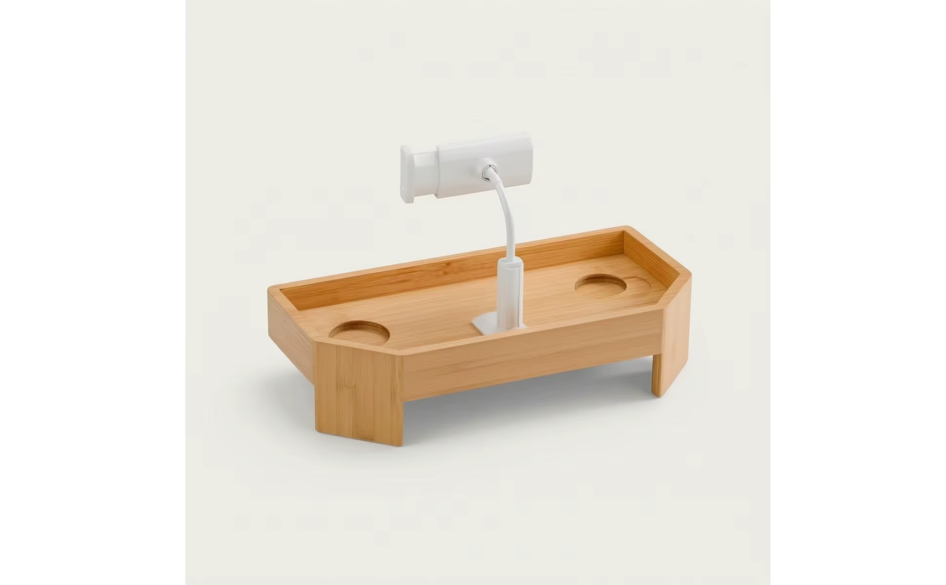 Bandeja para bañera con soporte para tablet de bambú