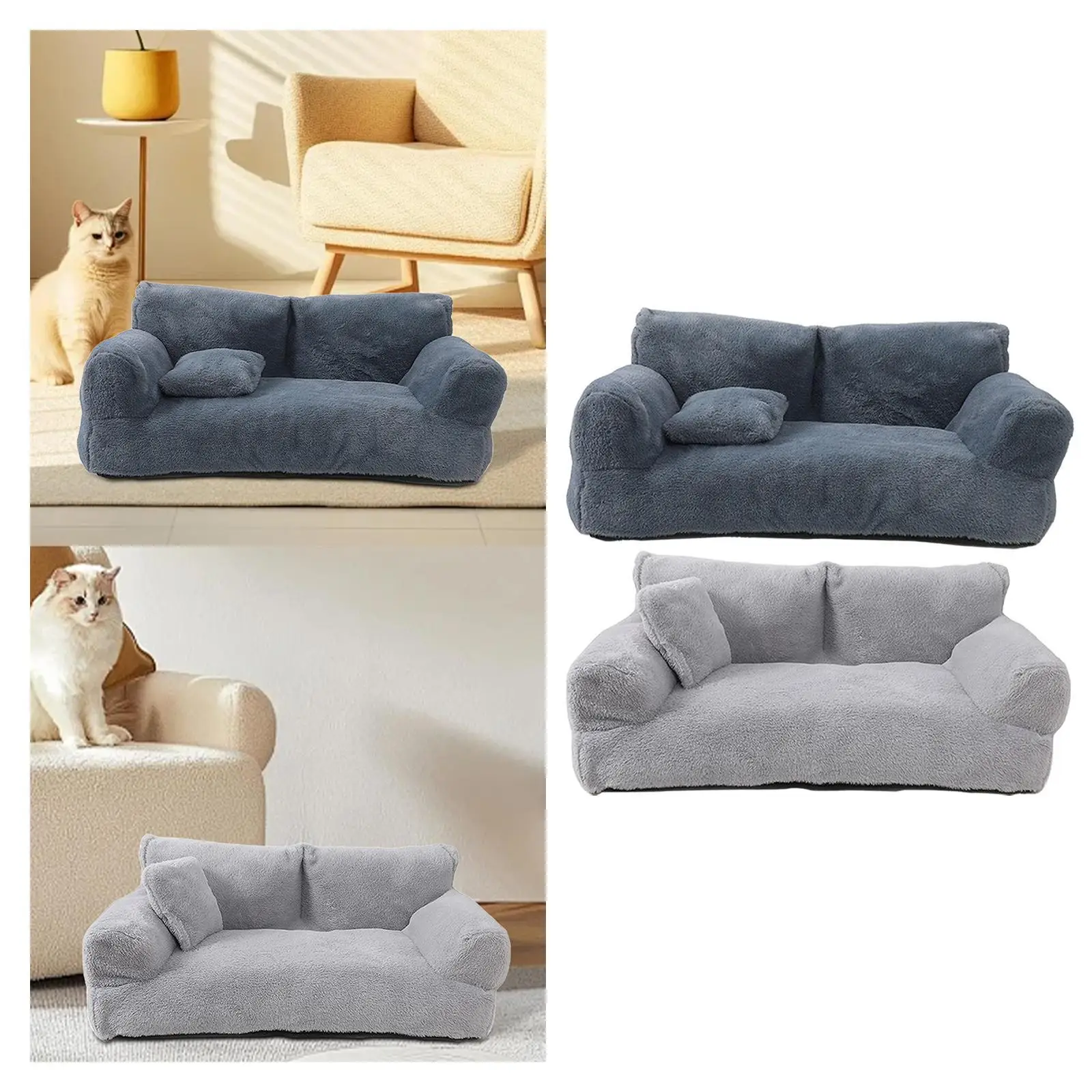 Cama sofá para mascotas de felpa suave