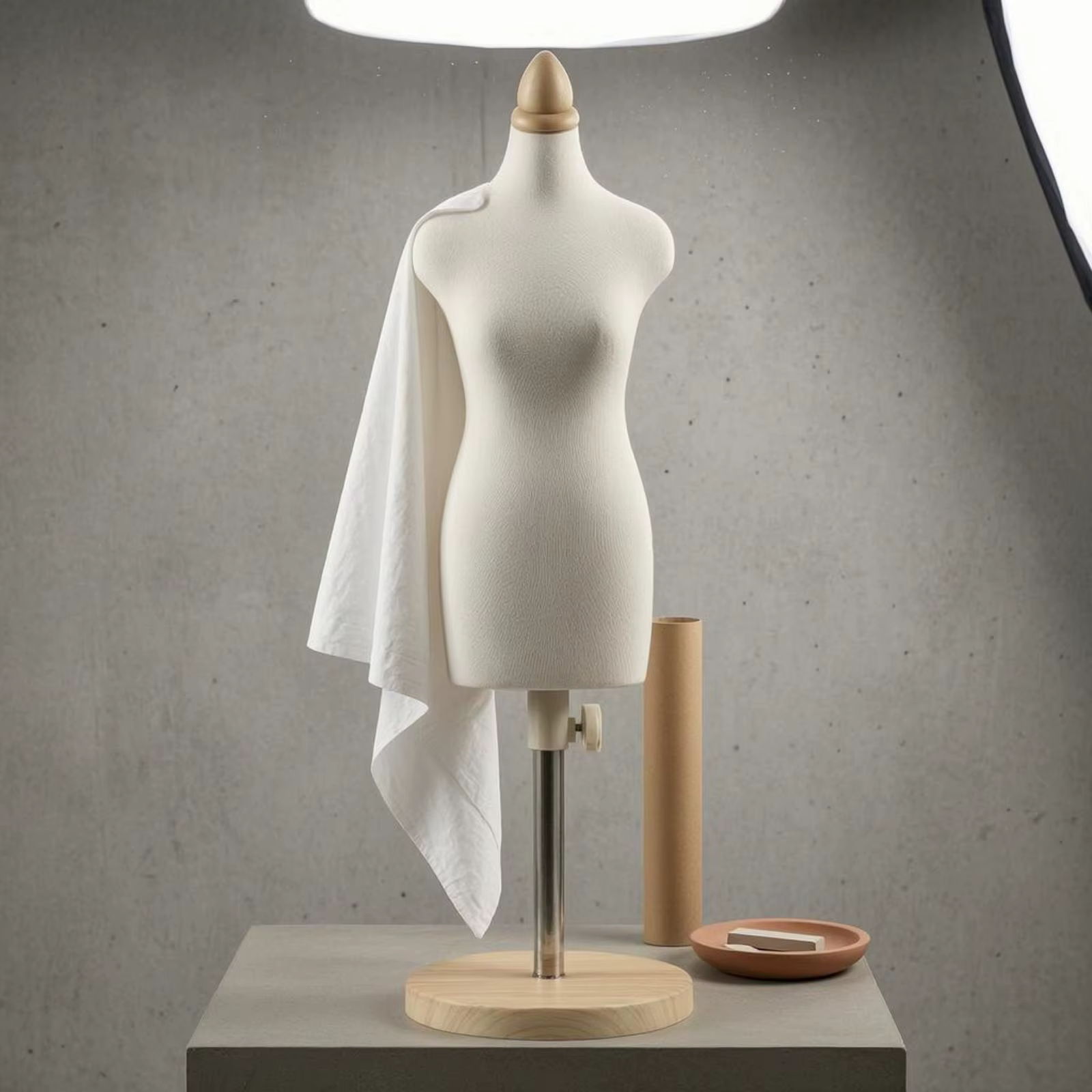 Maniquí de Torso Femenino Ajustable para Costura – Con Líneas Guía - imagen 3