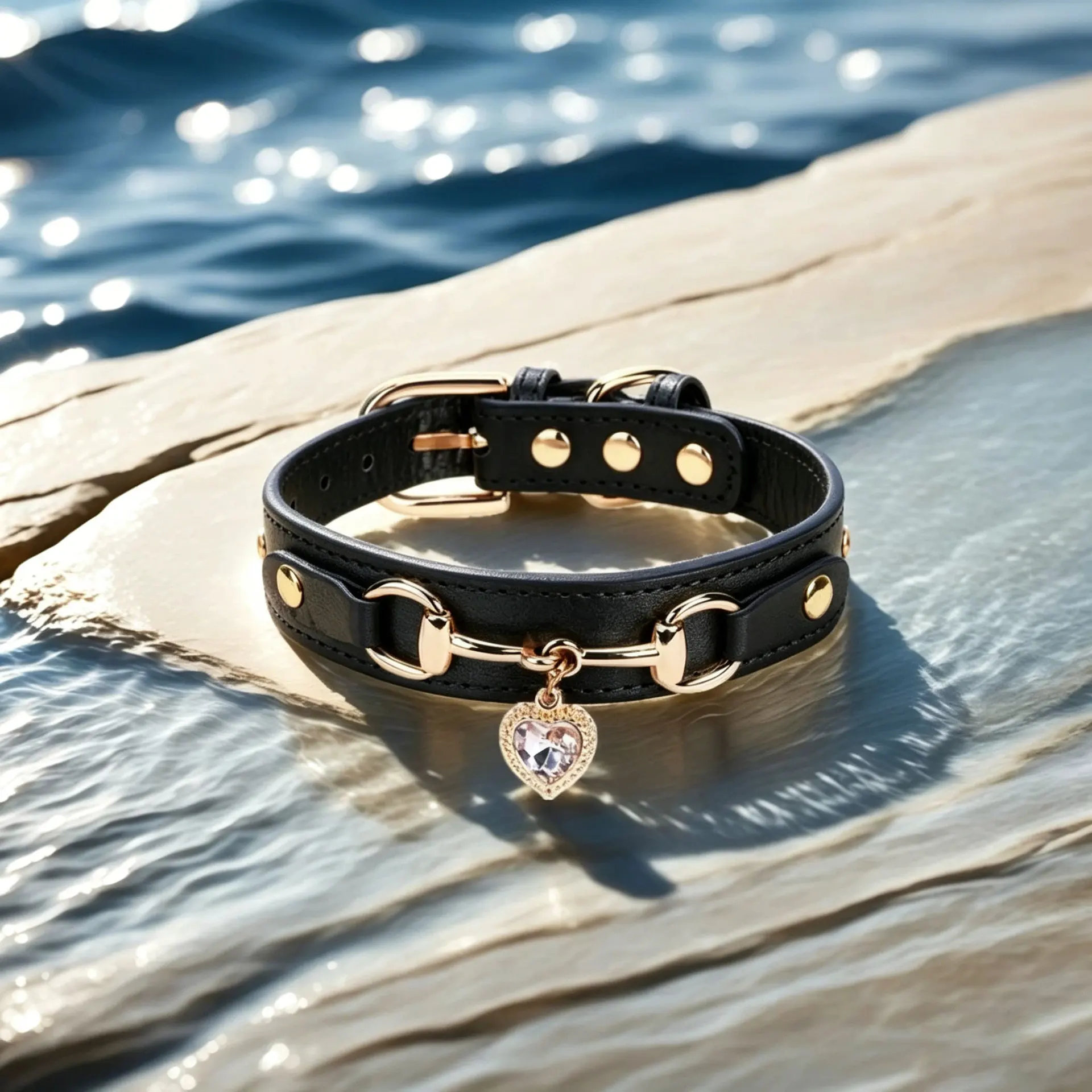 Collar ajustable con colgante de corazón para perros y gatos pequeños - imagen 5