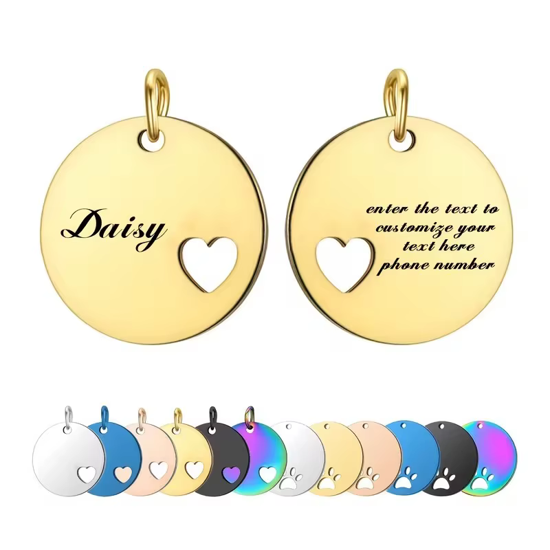 Etiqueta Personalizada Corazón para Perro con Diseño Huella