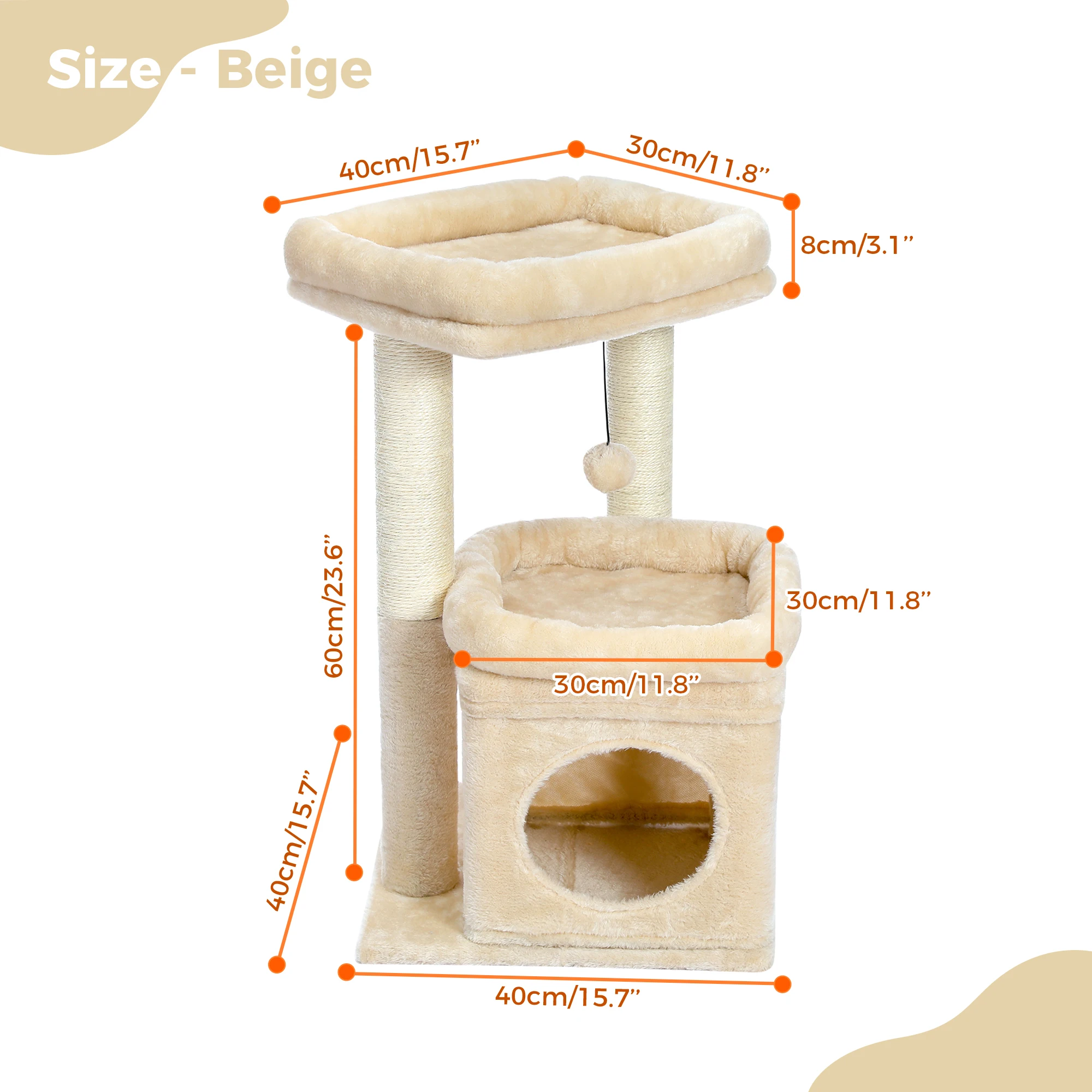 Postes de sisal natural y felpa suave