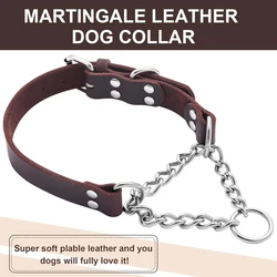 Collar Martingale de Cuero para Perros Medianos y Grandes
