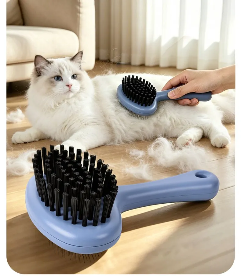 Detalle de las púas del cepillo recolector de pelo de mascotas