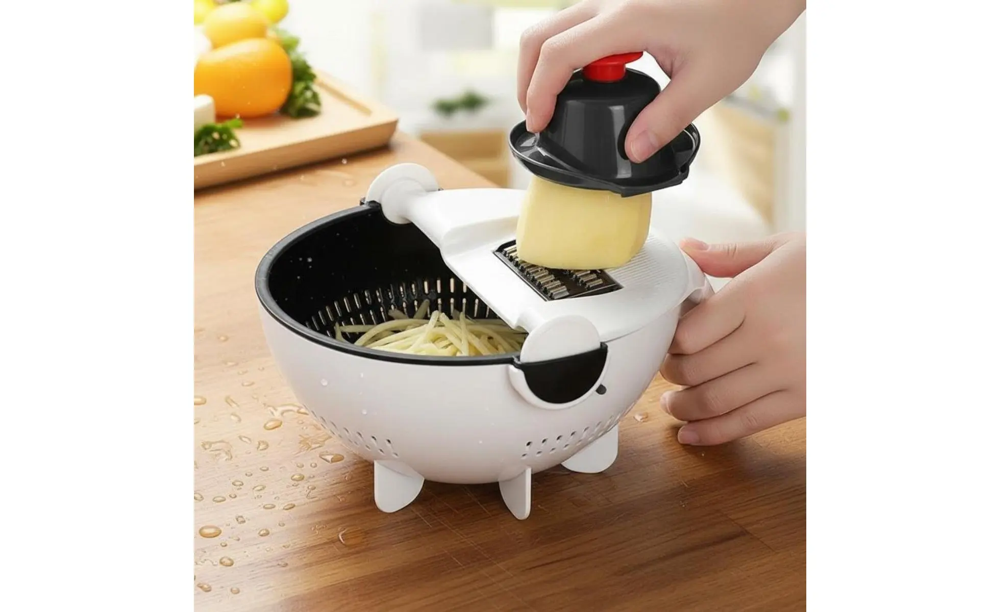 Cortador de Verduras Multifuncional con cesta de drenaje