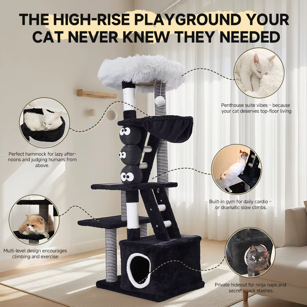 Árbol para gatos modelo escalera verde multi-nivel