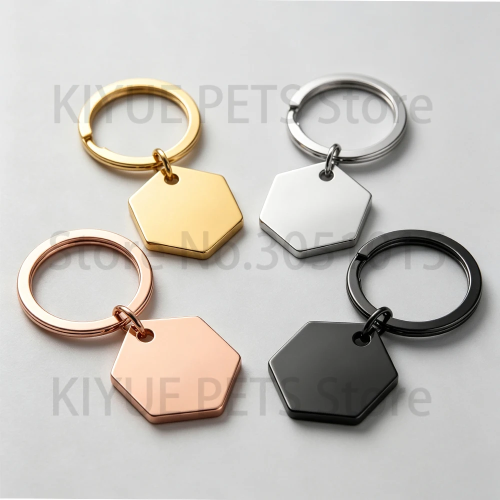 Placa identificación hexagonal acero inoxidable personalizada para perros y gatos - imagen 4