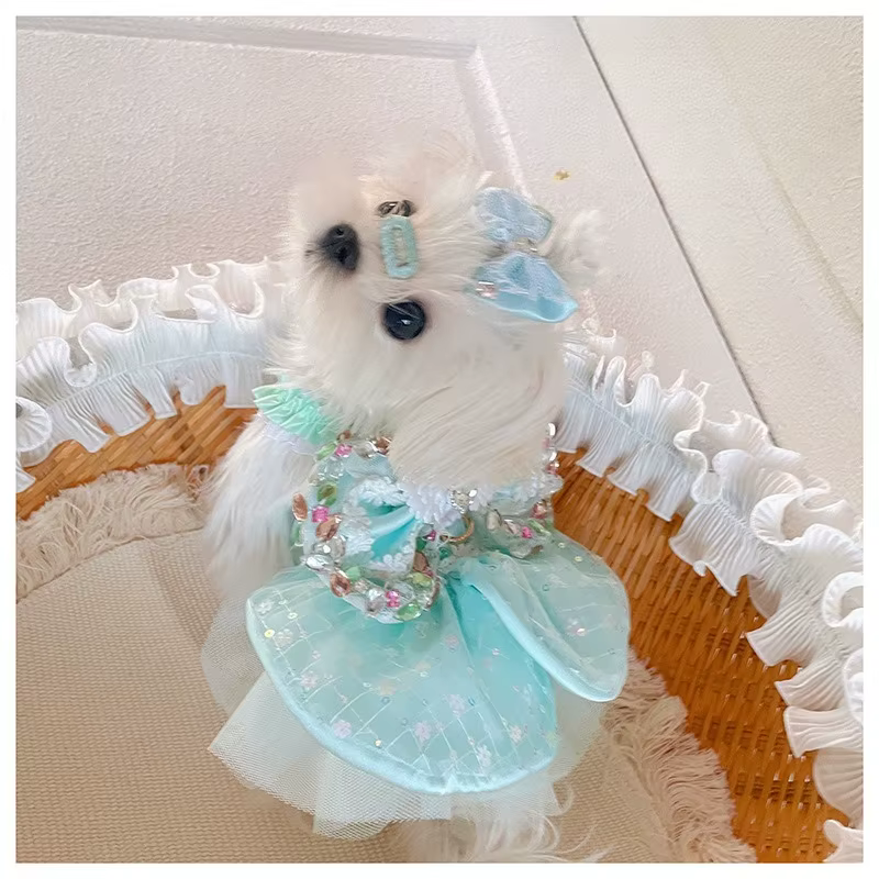 Vestido princesa transpirable con lazo grande para perros Chihuahua - imagen 2