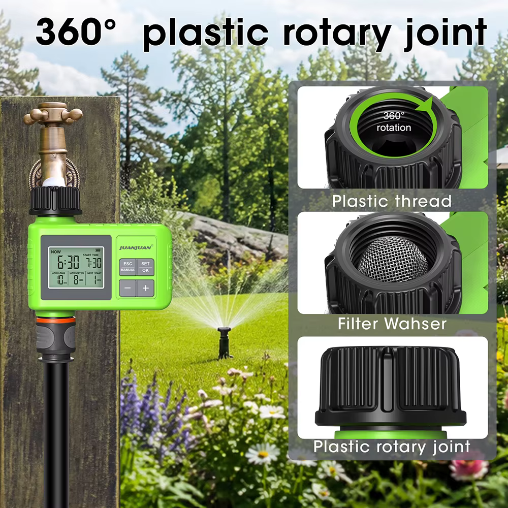 Temporizador de Riego Automático con Pantalla LCD para Jardín y Césped - imagen 2