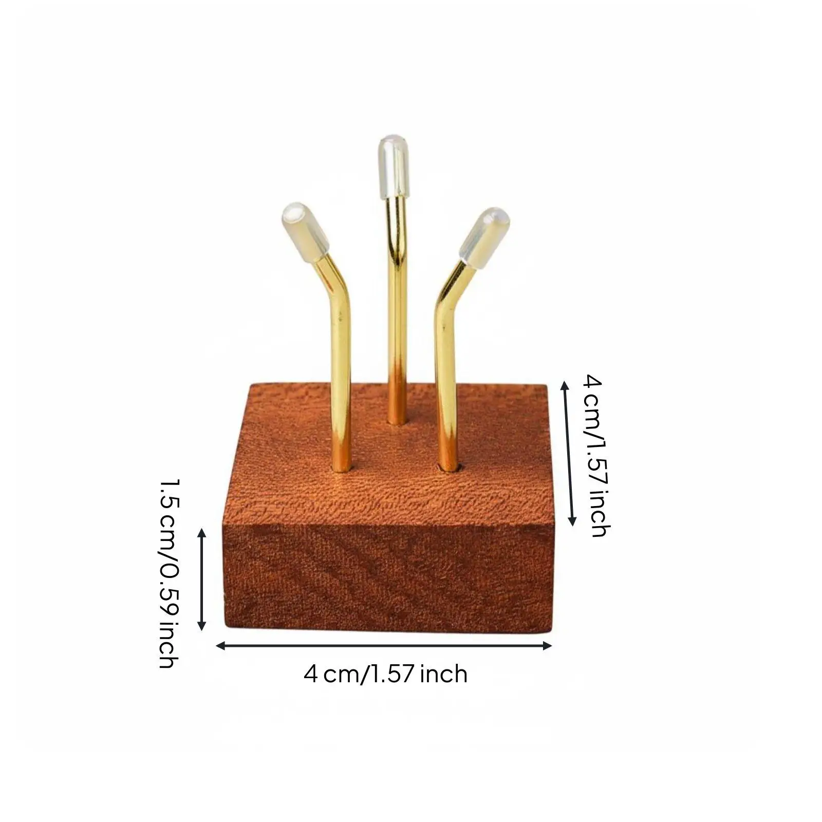 Exhibidor de Cristal 3 Puntas con Base Madera y Metálico - imagen 2