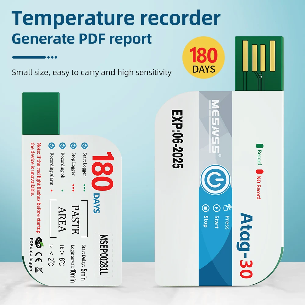 Registrador de temperatura USB con indicadores LED