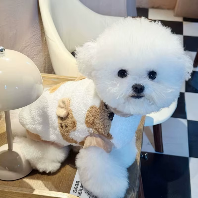 Sudadera de felpa con capucha de oso para perro - imagen 5