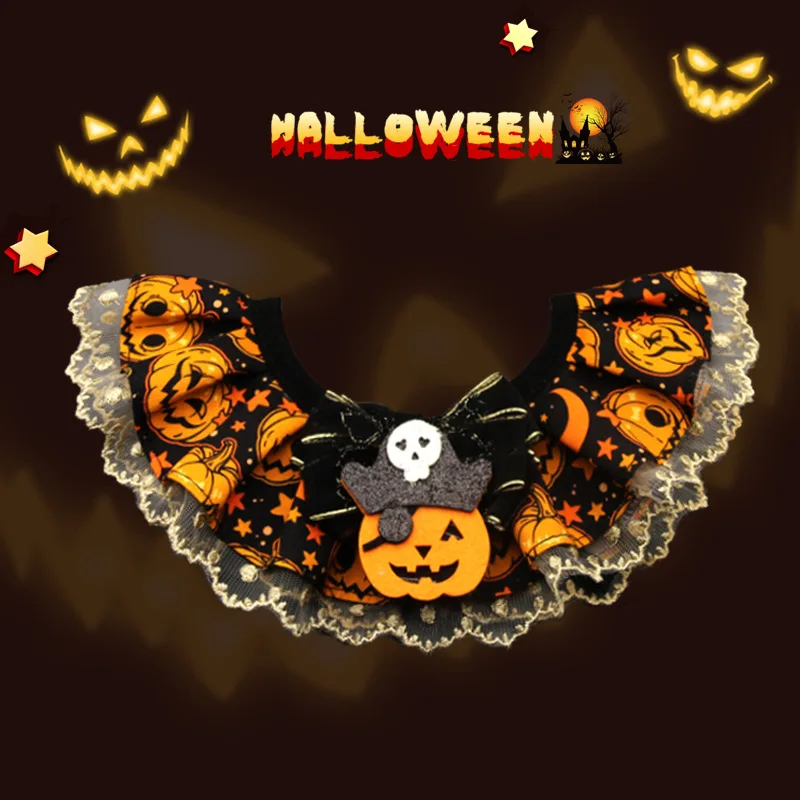 Collar de encaje Halloween diseño calabaza