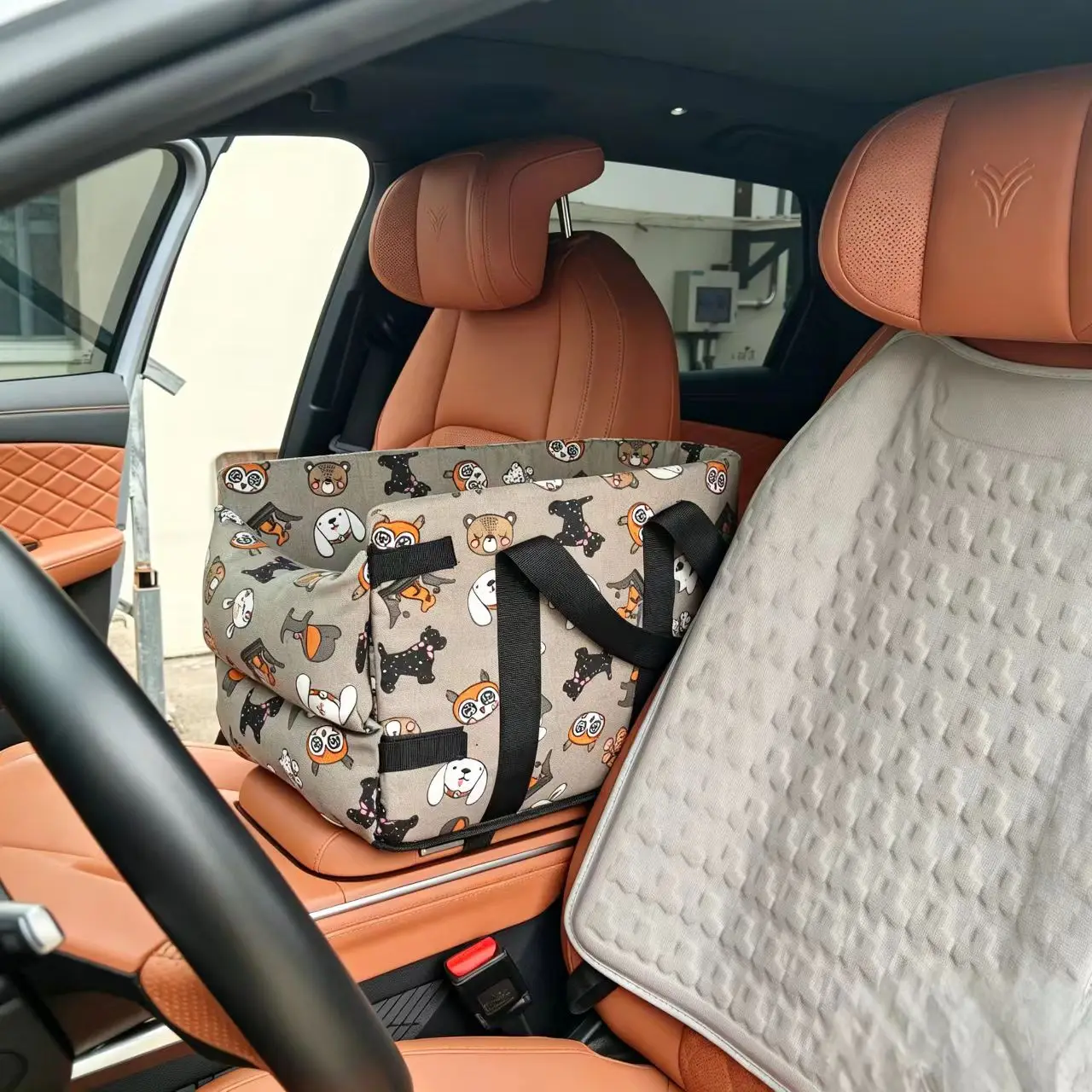 Transportín portátil seguro para gatos y perros pequeños, con asa - imagen 3
