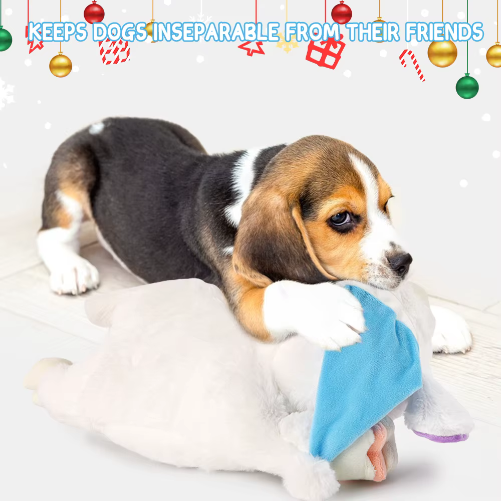 Juguete de peluche de cordero navideño con efecto latido