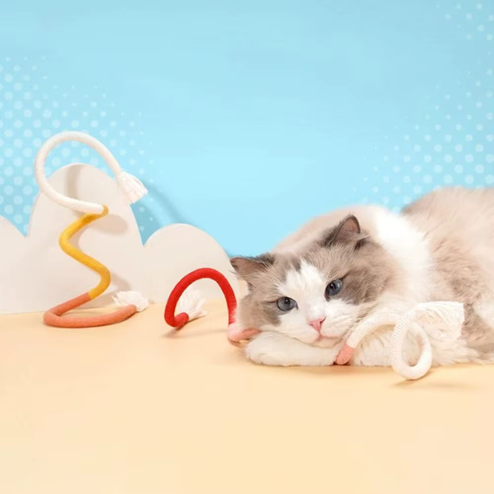 Juguetes para gatos de cuerda para masticar y limpiar hocico - imagen 2
