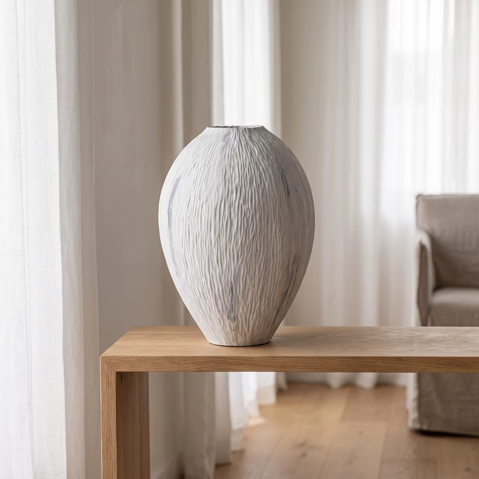 Jarrón Moderno Minimalista con Abertura Estrecha – Decoración Estable - imagen 2