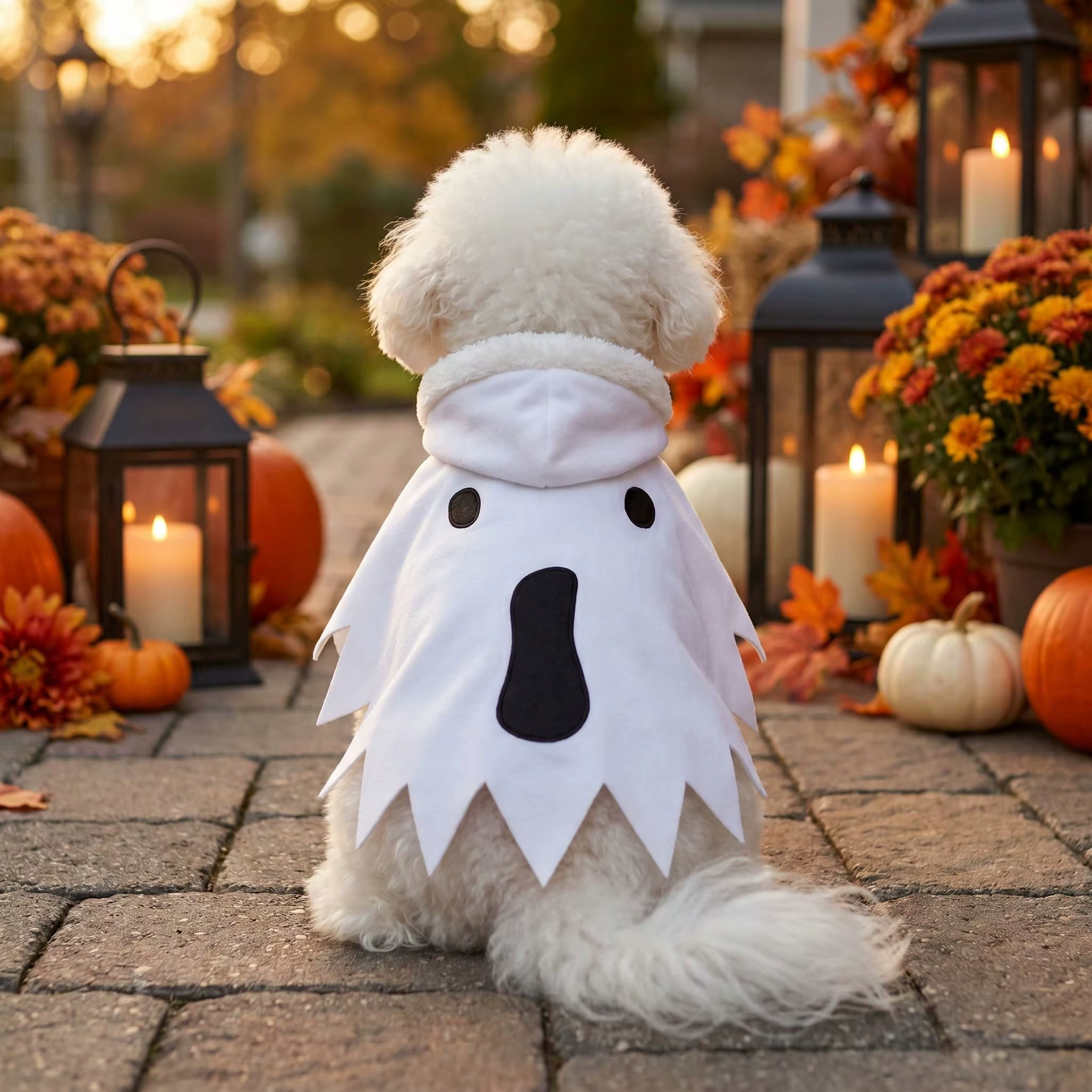 Disfraz Fantasma para Perro de Halloween – Capa con Capucha para Perros Pequeños