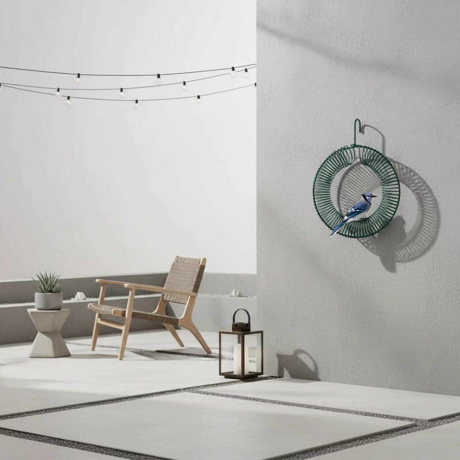 Soporte espiral para comedero de aves y ardillas, metálico y resistente al exterior - imagen 3