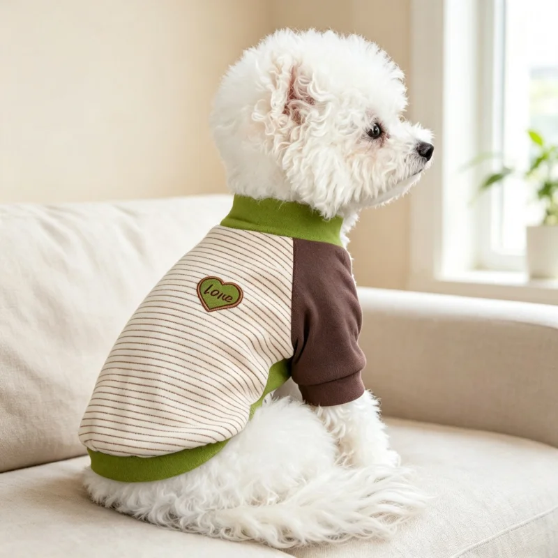 Sudadera con capucha para perro – Ropa corazón Bichón, cachorros, gato - imagen 3