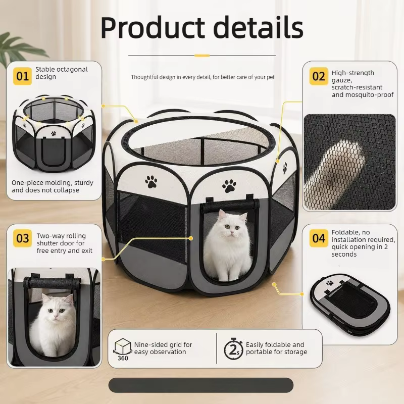 Corral Plegable de Malla para Perros y Gatos – Zona Juego y Descanso - imagen 2