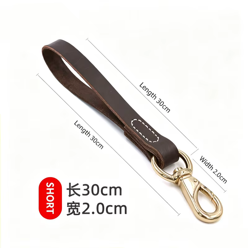Correa Corta Perro Genuina – Paseo y Entrenamiento, Cuero para Perros Grandes - imagen 2