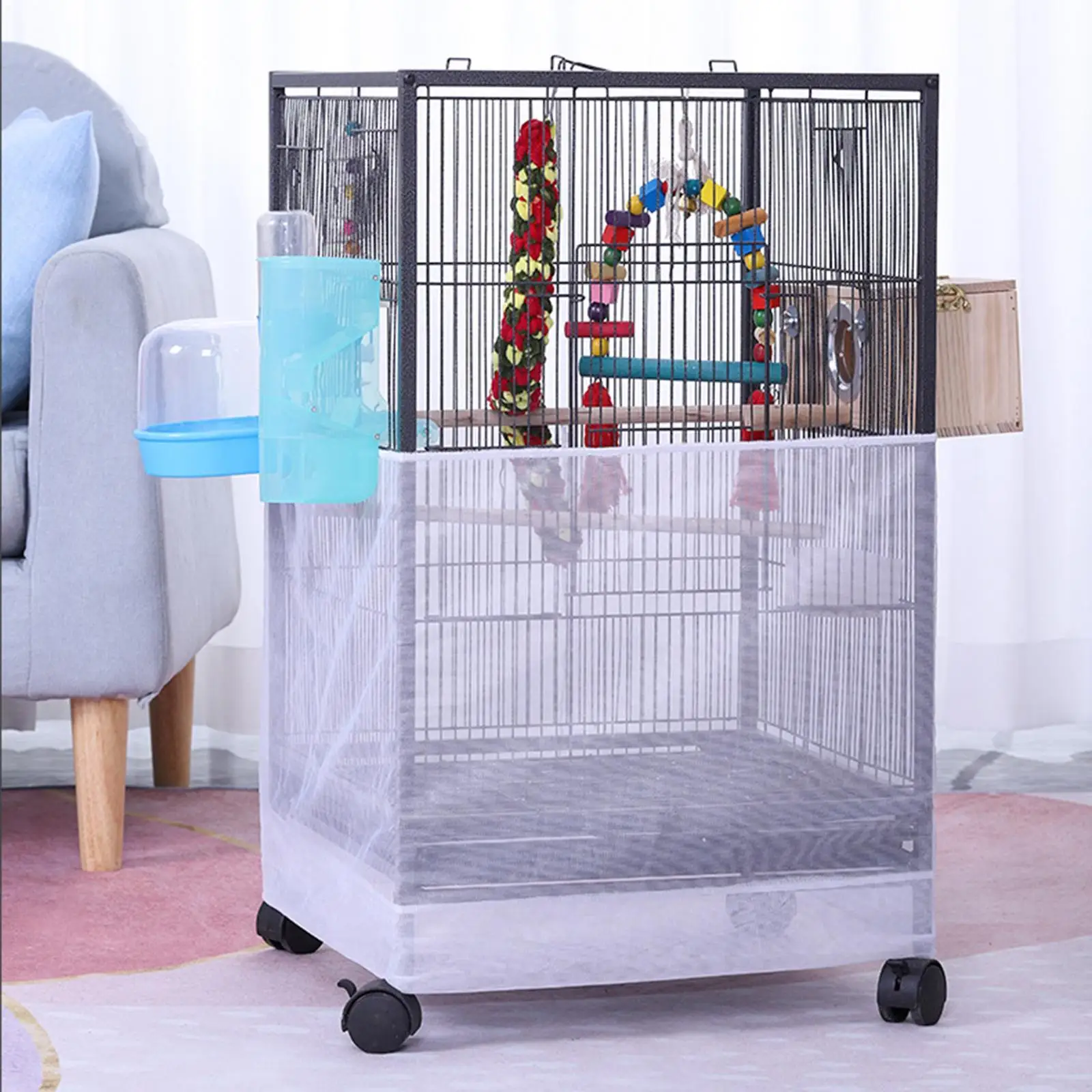 Malla elástica lavable para jaulas de pájaros