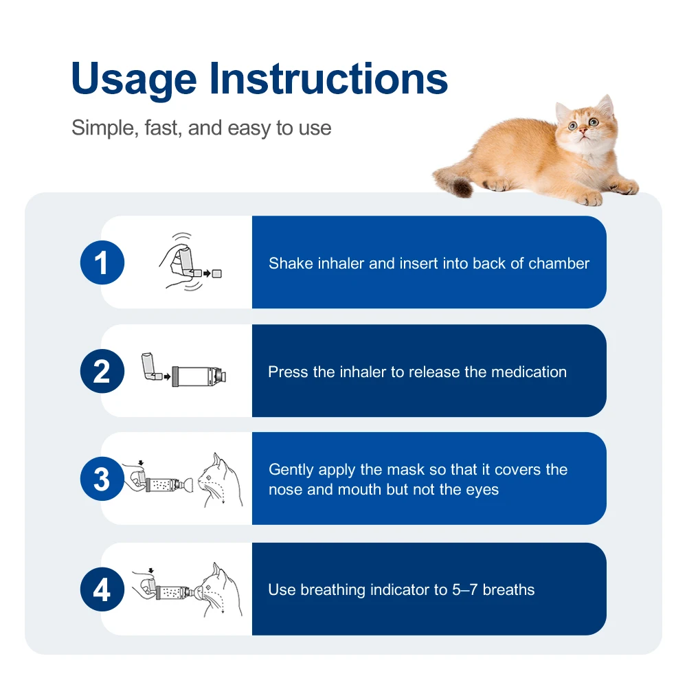 Inhalador espacador para perros y gatos con máscara de silicona - imagen 2