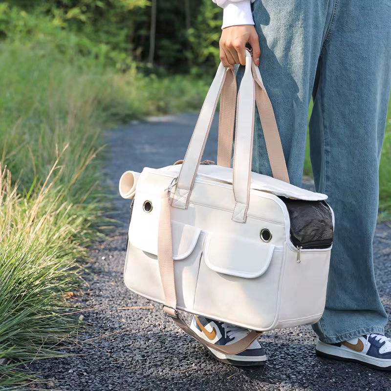 Bolsa bandolera transpirable plegable para gatos y perros pequeños - imagen 4