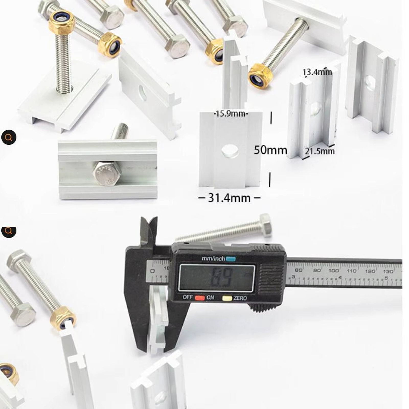 Soportes de aleación de aluminio y tornillería