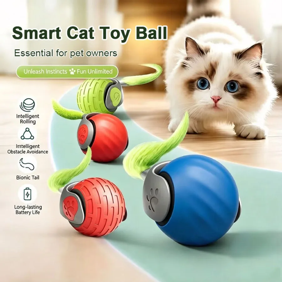Pelota automática inteligente para gatos: juguete interactivo USB - imagen 4