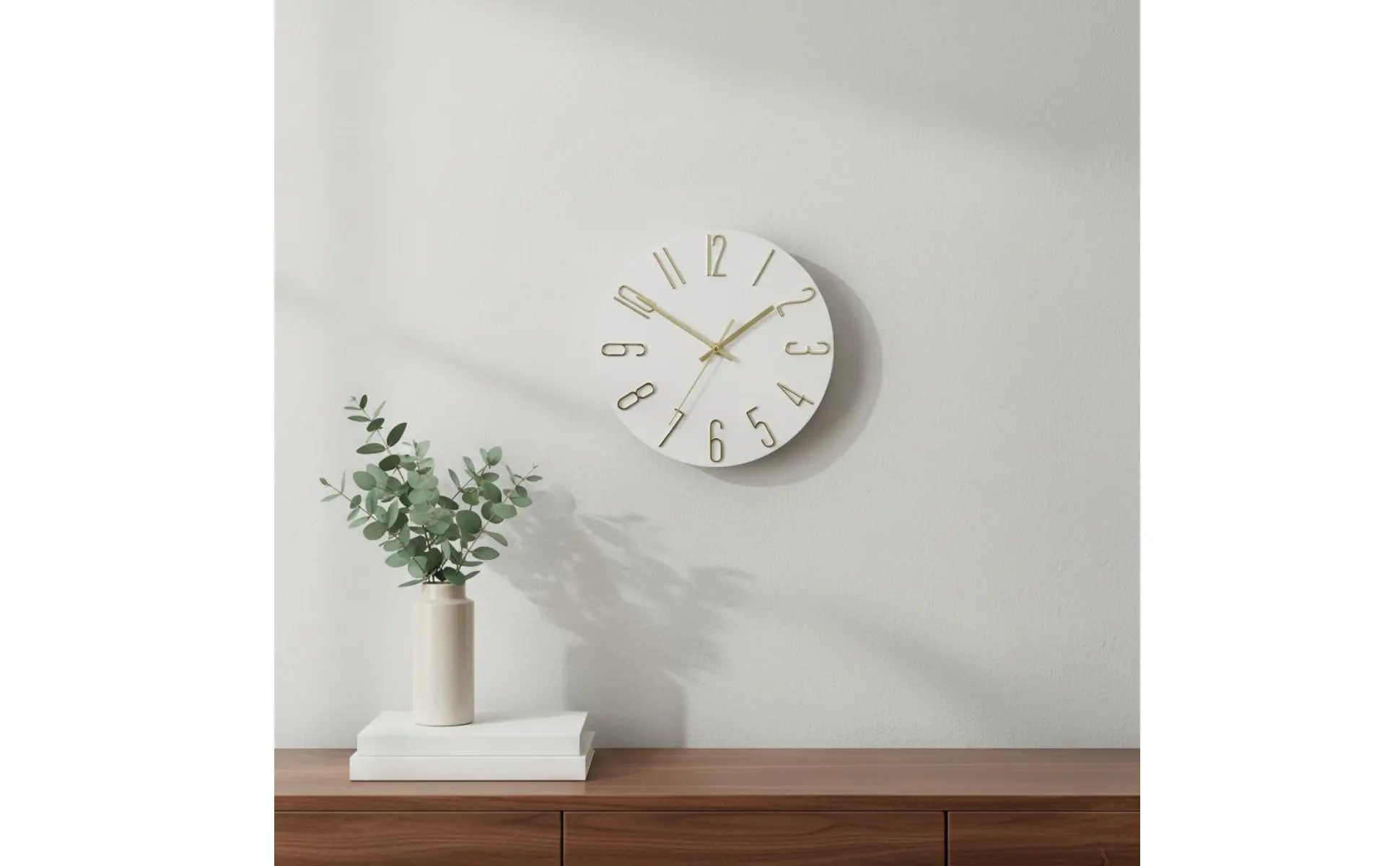 Números tridimensionales y agujas metálicas del reloj