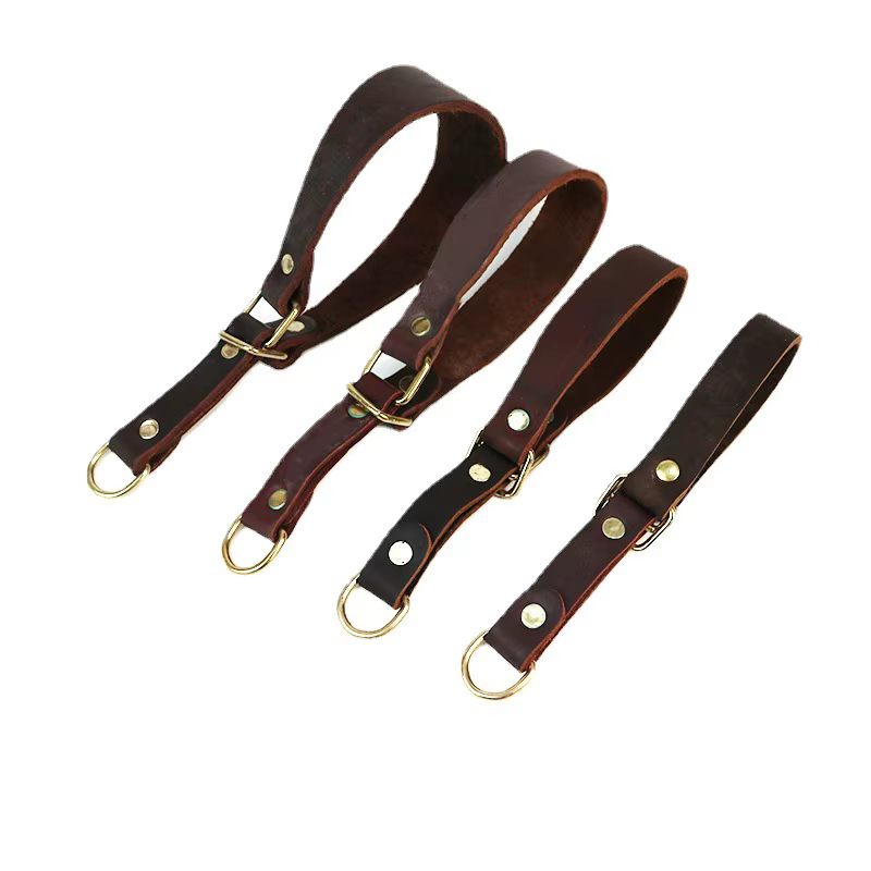 Collar martingale de cuero resistente con tope para perro pequeño