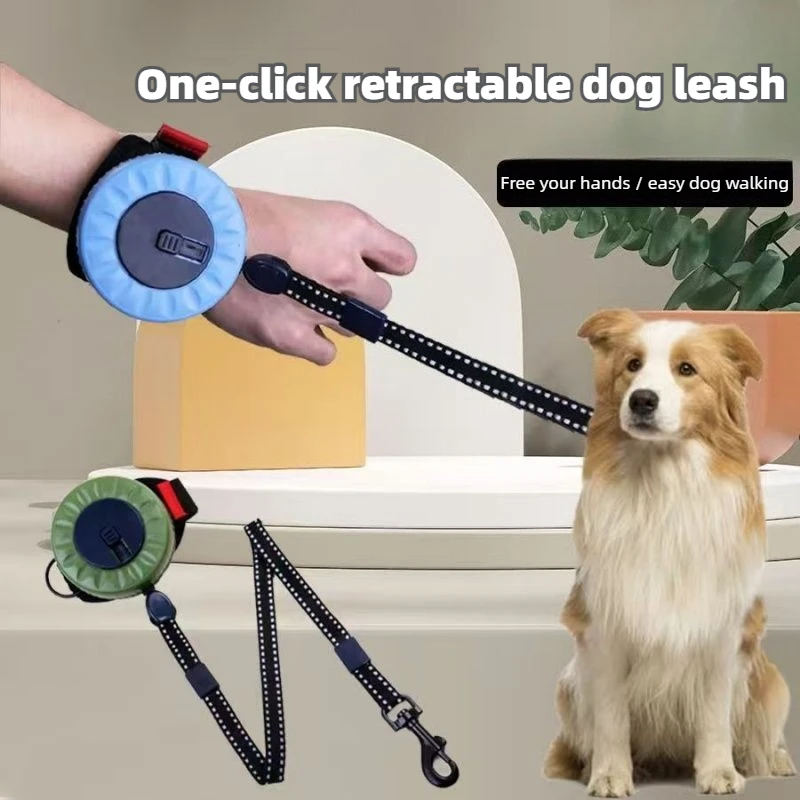Correa retráctil automática para perros pequeños y medianos, muñequera - imagen 4