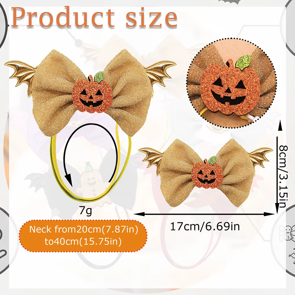 Lazos para perros Halloween con alas de murciélago ajustables - imagen 5