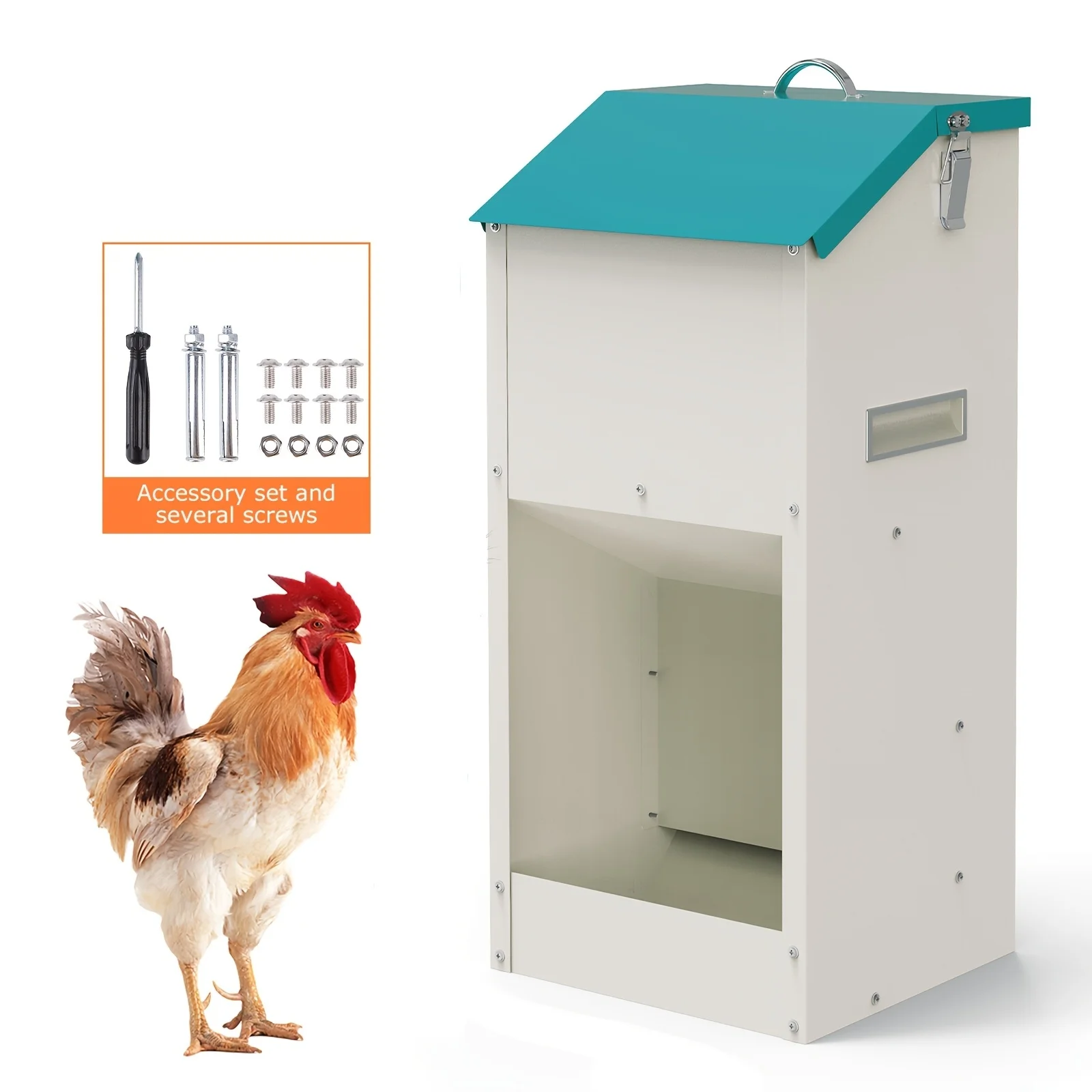 Comedero colgante de acero inoxidable a prueba de lluvia para aves - imagen 4